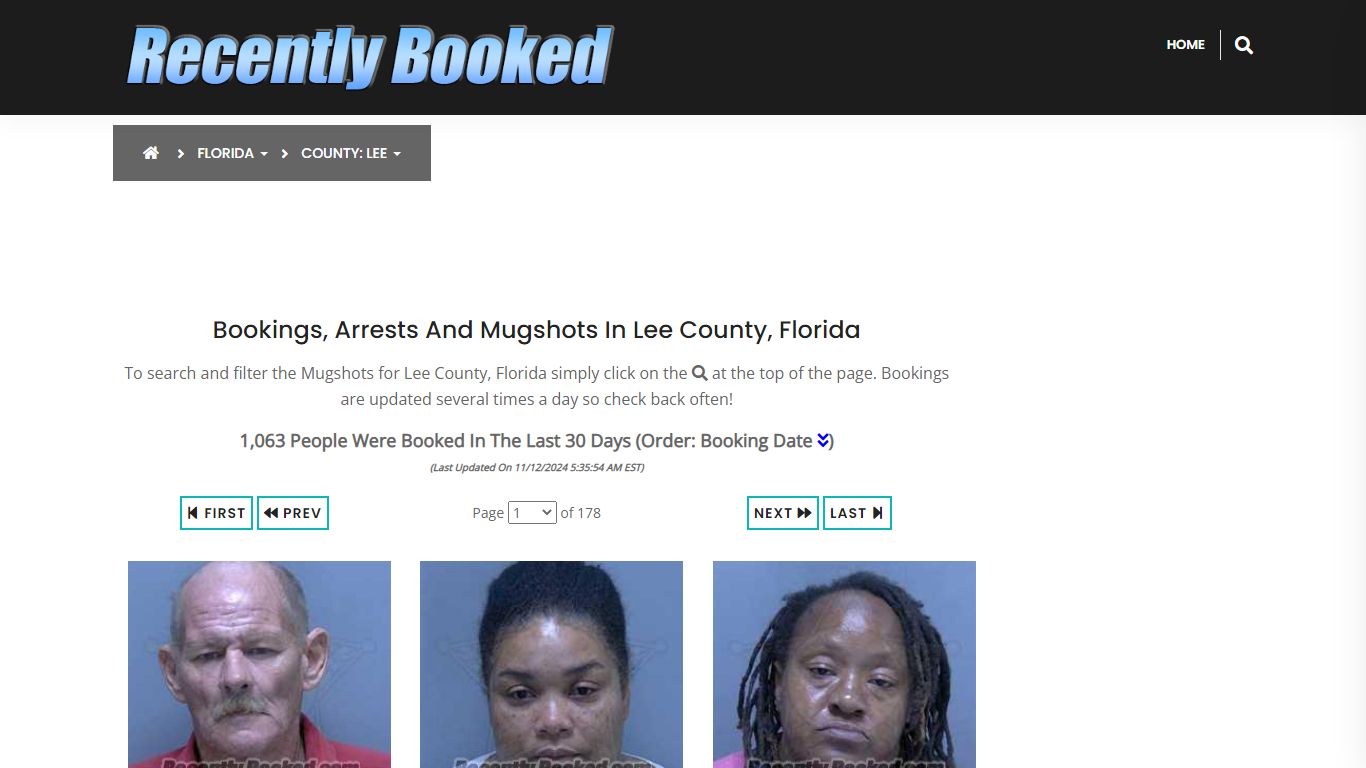 Bookings, Arrests and Mugshots in Lee County, Florida - Recently Booked