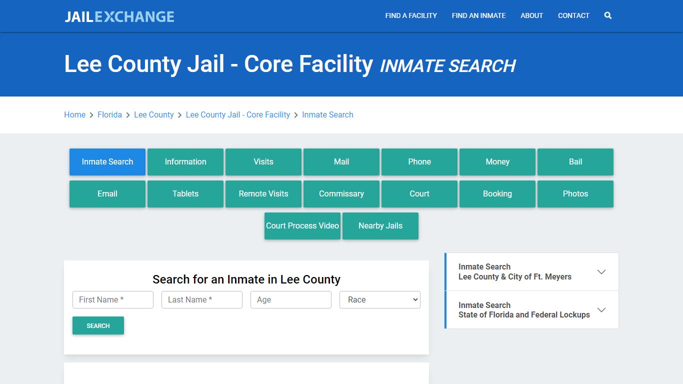 Lee County Jail - Core Facility, FL Inmate Search: Roster & Mugshots